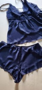 Stretch lace & satin cami set size L